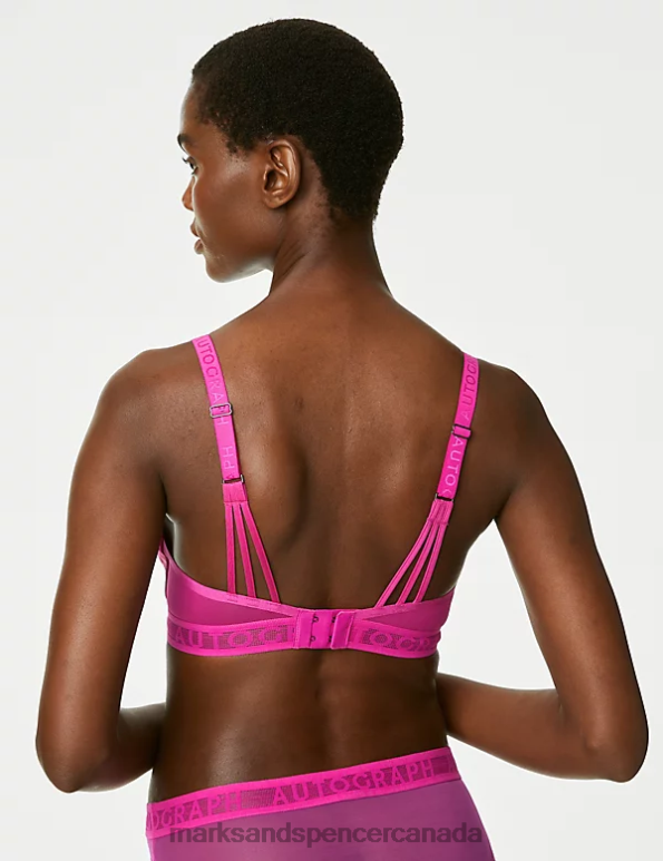 Unisex Fuchsia Clothing Marks & Spencer Tivoli Mesh Non Wired Bralette 20VTD4833 - Marks and Spencer online