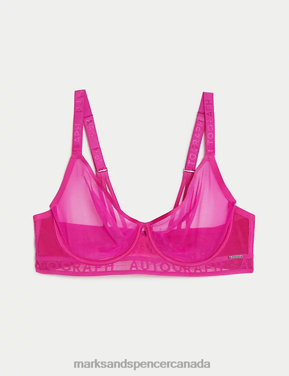 Unisex Fuchsia Clothing Marks & Spencer Tivoli Mesh Wired Full Cup Bra 20VTD4899 - Marks and Spencer outlet