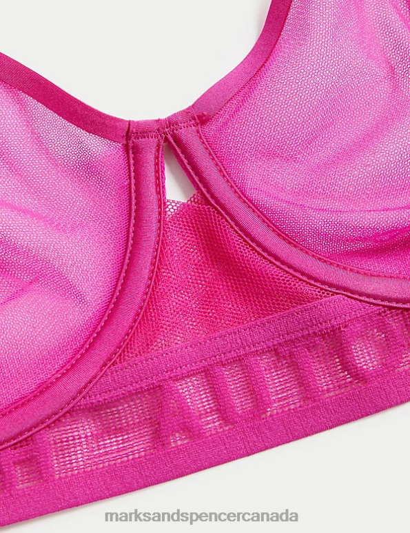 Unisex Fuchsia Clothing Marks & Spencer Tivoli Mesh Wired Full Cup Bra 20VTD4899 - Marks and Spencer outlet