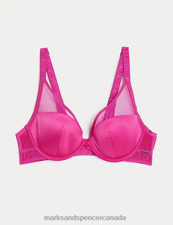 Marks and Spencer Canada - Unisex Fuchsia Clothing Marks & Spencer Tivoli Mesh Wired Plunge Bra 20VTD4778