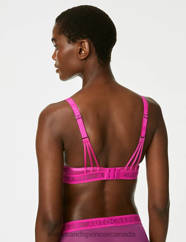 Marks and Spencer Canada - Unisex Fuchsia Clothing Marks & Spencer Tivoli Mesh Wired Plunge Bra 20VTD4778
