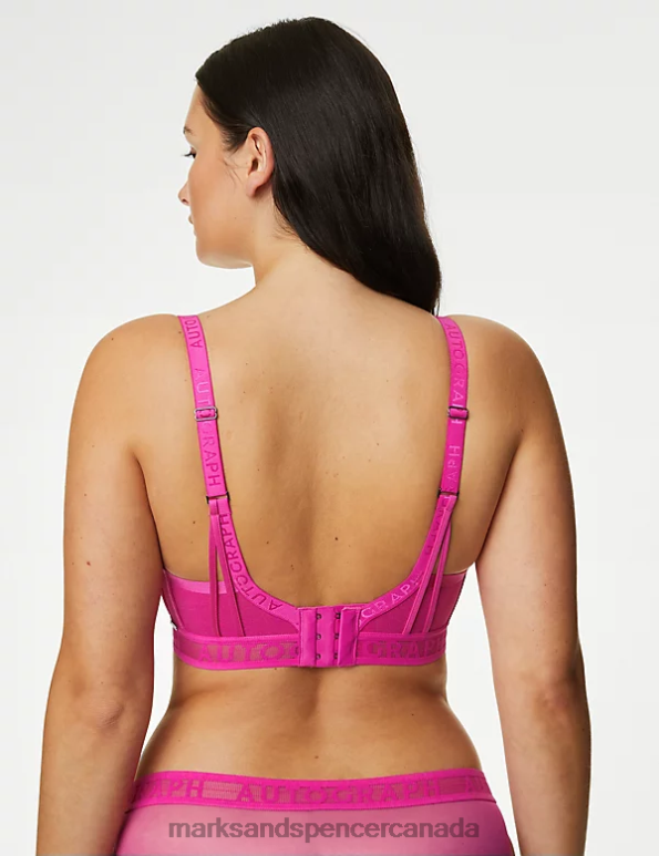 Unisex Fuchsia Clothing Marks & Spencer Tivoli Mesh Wired Plunge Bra 20VTD4940 - Marks and Spencer online