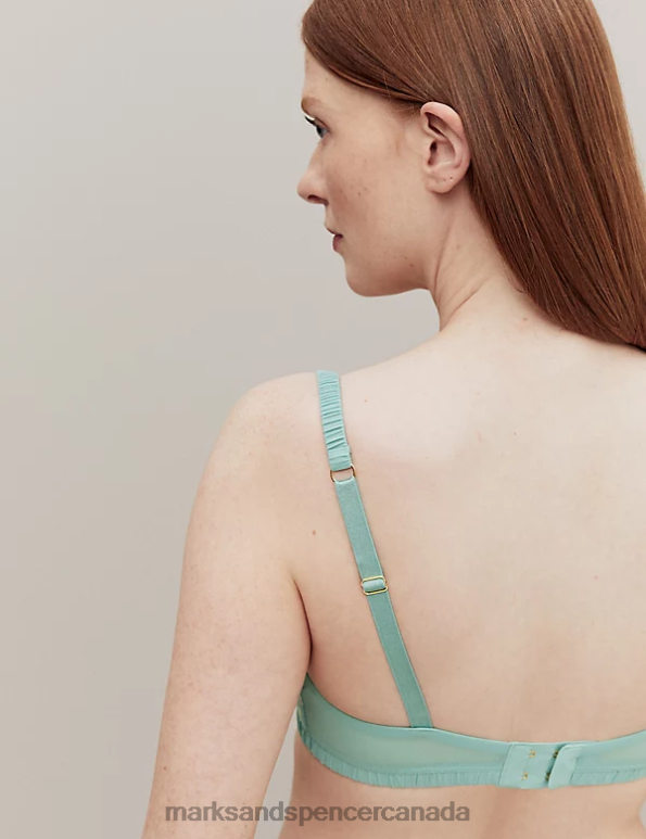 Unisex Green Mix Clothing Marks & Spencer Floral Print Wired Balcony Bra 20VTD4519 - Marks and Spencer online