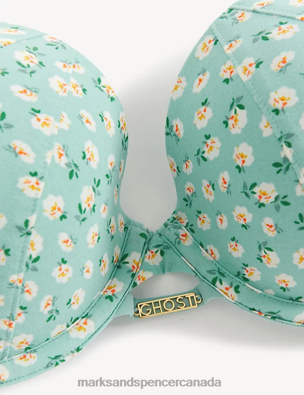 Unisex Green Mix Clothing Marks & Spencer Floral Print Wired Balcony Bra 20VTD4519 - Marks and Spencer online