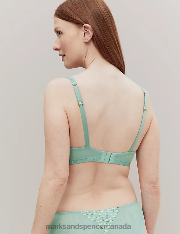 Unisex Green Mix Clothing Marks & Spencer Floral Print Wired Full Cup Bra 20VTD4359 - Marks and Spencer online