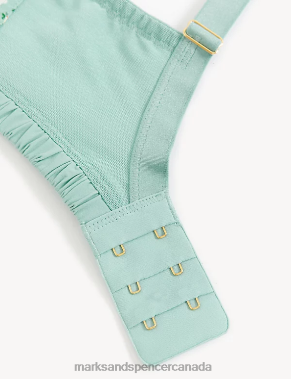 Marks and Spencer sale - Unisex Green Mix Clothing Marks & Spencer Floral Print Wired Full Cup Bra 20VTD4369