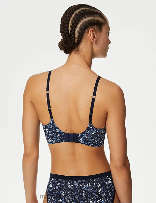 Unisex Grey Blue Clothing Marks & Spencer Flexifit Non Wired Bralette 20VTD4362 - Marks and Spencer outlet