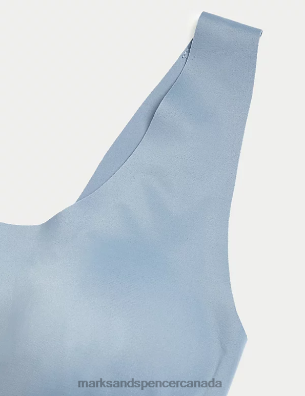 Unisex Grey Blue Clothing Marks & Spencer Flexifit Non Wired Crop Top 20VTD1347 - Marks and Spencer outlet