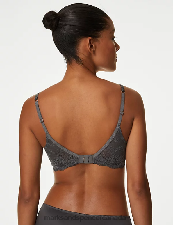 Unisex Grey Clothing Marks & Spencer Smoothing Padded Plunge Bra 20VTD4946 - Marks and Spencer outlet