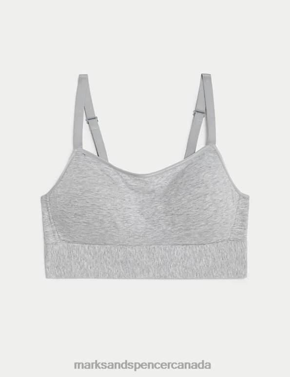 Unisex Grey Marl Clothing Marks & Spencer Cotton Non-Wired Post Surgery Cami Bra 20VTD4491 - Marks and Spencer Canada locations