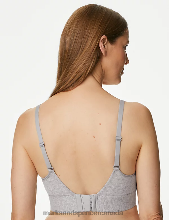 Unisex Grey Marl Clothing Marks & Spencer Cotton Non-Wired Post Surgery Cami Bra 20VTD4491 - Marks and Spencer Canada locations