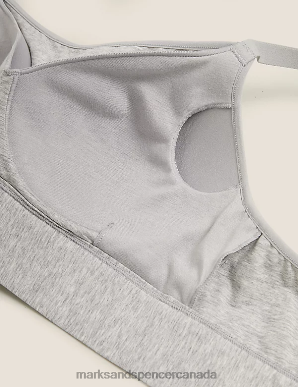 Unisex Grey Marl Clothing Marks & Spencer Cotton Non-Wired Post Surgery Cami Bra 20VTD4491 - Marks and Spencer Canada locations
