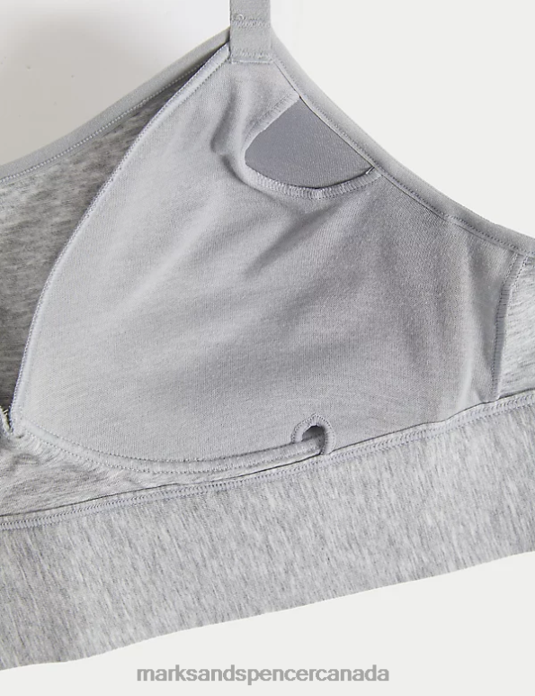 Unisex Grey Marl Clothing Marks & Spencer Cotton Non-Wired Post Surgery Cami Bra 20VTD4491 - Marks and Spencer Canada locations