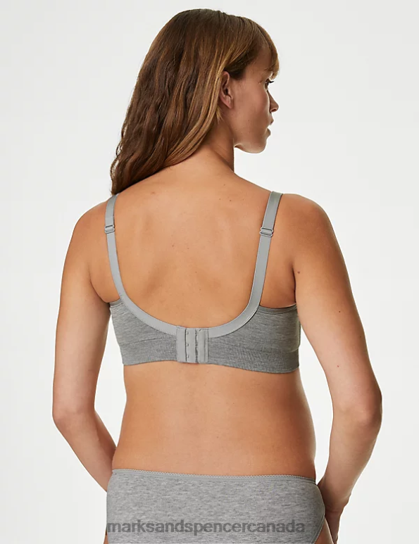 Marks and Spencer near me - Unisex Grey Mix Clothing Marks & Spencer 2pk Seamless Full Cup Nursing Bras 20VTD4602