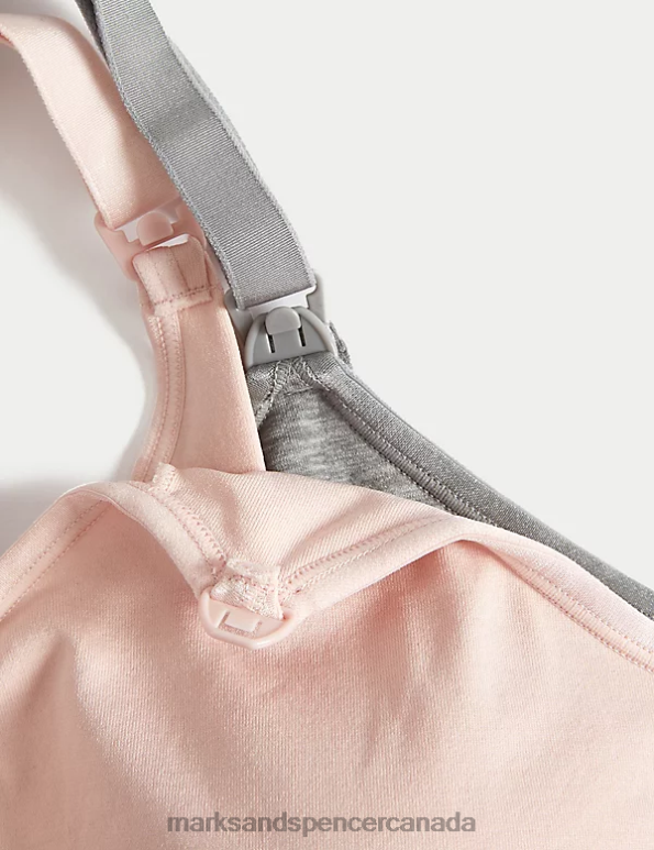 Marks and Spencer near me - Unisex Grey Mix Clothing Marks & Spencer 2pk Seamless Full Cup Nursing Bras 20VTD4602