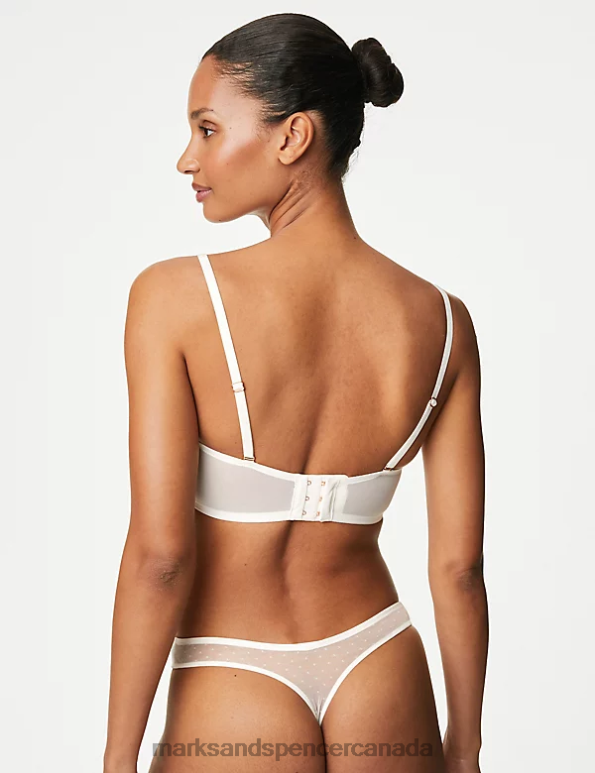 Unisex Ivory Clothing Marks & Spencer Aster Sparkle Lace Wired Push-Up Multiway Bra 20VTD3873 - Marks and Spencer online