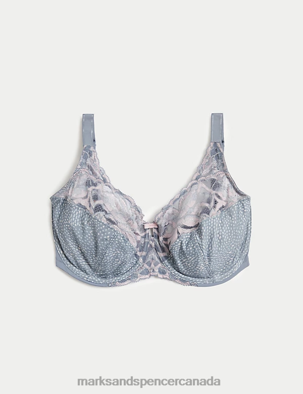 Unisex Mid Grey Clothing Marks & Spencer Wild Blooms Non-Padded Full Cup Bra 20VTD4084 - Marks and Spencer Canada locations