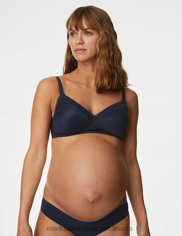 Unisex Navy Mix Clothing Marks & Spencer 2pk Maternity Lace Trim Nursing Bras 20VTD4425 - Marks and Spencer outlet