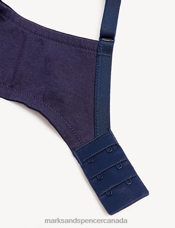 Unisex Navy Mix Clothing Marks & Spencer 3pk Cotton Non Wired Full Cup Bras 20VTD3918 - Marks and Spencer outlet