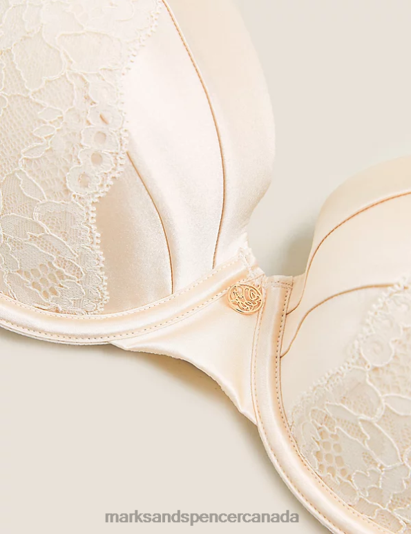 Unisex Pale Opaline Clothing Marks & Spencer Lace Wired Full Cup Bra With Silk 20VTD4387 - Marks and Spencer Canada locations