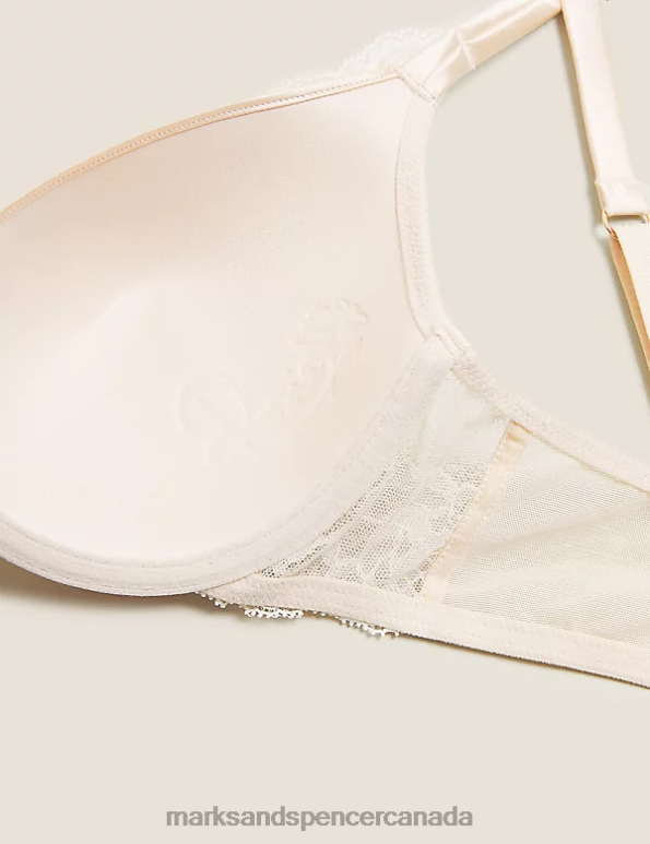 Unisex Pale Opaline Clothing Marks & Spencer Lace Wired Full Cup Bra With Silk 20VTD4387 - Marks and Spencer Canada locations