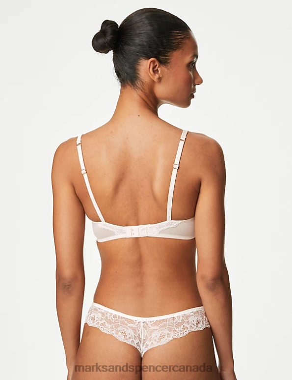 Marks and Spencer Canada - Unisex Pale Opaline Clothing Marks & Spencer Silk Beau Wired Plunge Bra 20VTD4506