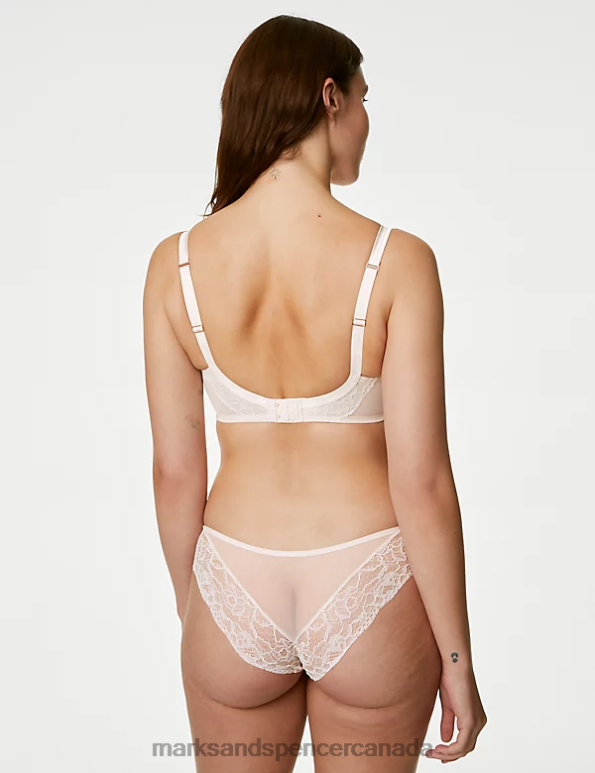 Marks and Spencer sale - Unisex Pale Opaline Clothing Marks & Spencer Silk & Lace Minimiser Bra 20VTD4544