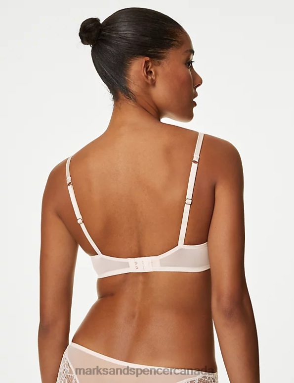 Unisex Pale Opaline Clothing Marks & Spencer Silk & Lace Wired Balcony Bra 20VTD3802 - Marks and Spencer outlet