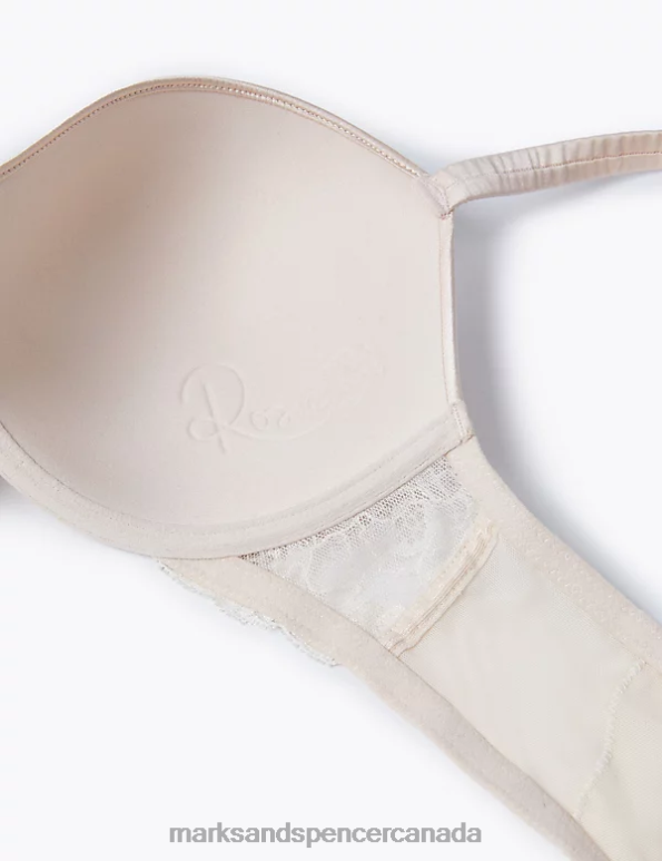 Marks and Spencer Canada - Unisex Pale Opaline Clothing Marks & Spencer Silk & Lace Wired Balcony Bra 20VTD4297