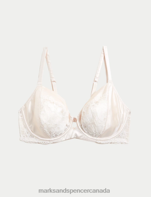 Marks and Spencer near me - Unisex Pale Opaline Clothing Marks & Spencer Silk Wired Balcony Bra 20VTD4904