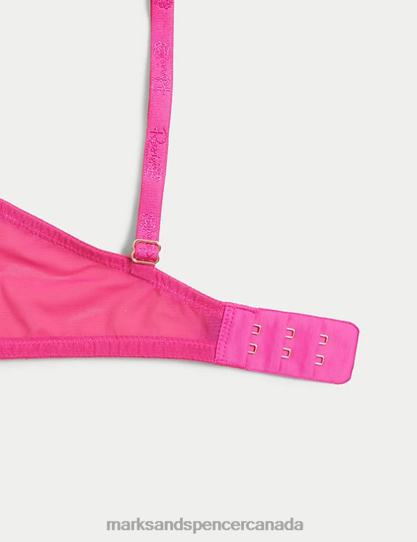 Marks and Spencer near me - Unisex Pink Clothing Marks & Spencer Lace Beau Wired Plunge Bra With Silk 20VTD3869