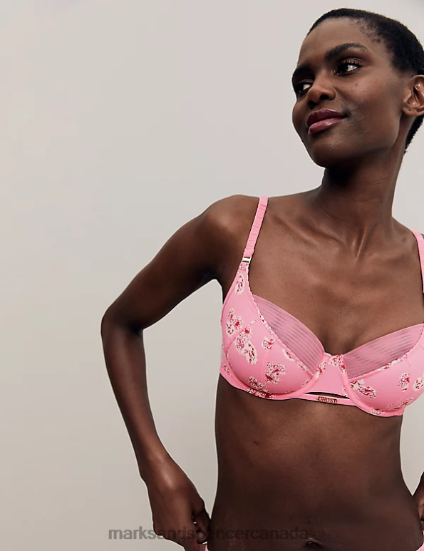 Marks and Spencer sale - Unisex Pink Mix Clothing Marks & Spencer Floral Print Wired Full Cup Bra 20VTD3914