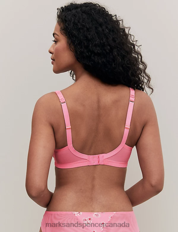 Marks and Spencer Canada - Unisex Pink Mix Clothing Marks & Spencer Floral Print Wired Full Cup Bra 20VTD3919