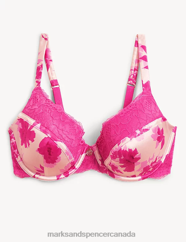 Marks and Spencer near me - Unisex Pink Mix Clothing Marks & Spencer Laylani Wired Full Cup Bra With Silk 20VTD4150