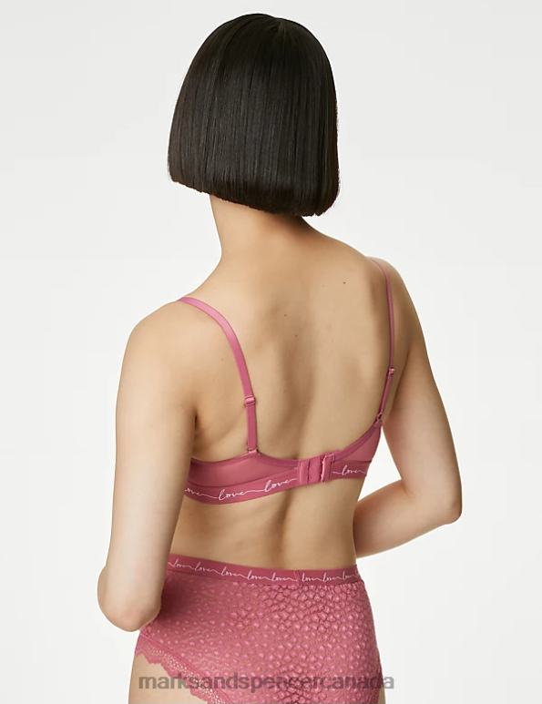 Unisex Raspberry Mix Clothing Marks & Spencer 3pk Lace & Mesh Wired Balcony Bras 20VTD4395 - Marks and Spencer outlet