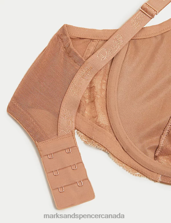 Marks and Spencer near me - Unisex Rich Amber Clothing Marks & Spencer Silk & Lace Wired Balcony Bra 20VTD4805