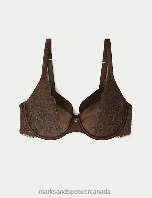Marks and Spencer sale - Unisex Rich Quartz Clothing Marks & Spencer Lace Wired Full Cup Bra With Silk 20VTD4391