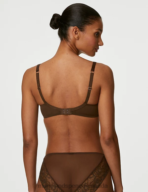 Marks and Spencer sale - Unisex Rich Quartz Clothing Marks & Spencer Lace Wired Full Cup Bra With Silk 20VTD4391