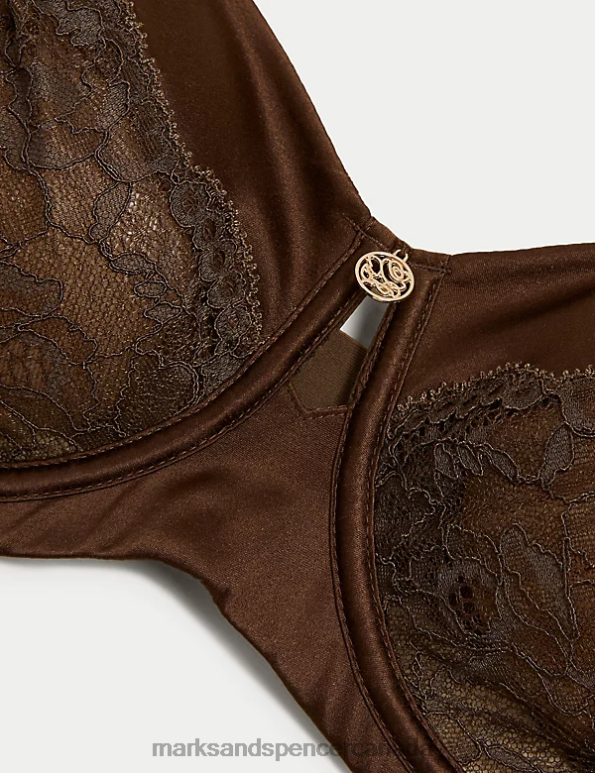 Marks and Spencer near me - Unisex Rich Quartz Clothing Marks & Spencer Silk & Lace Wired Balcony Bra 20VTD4451