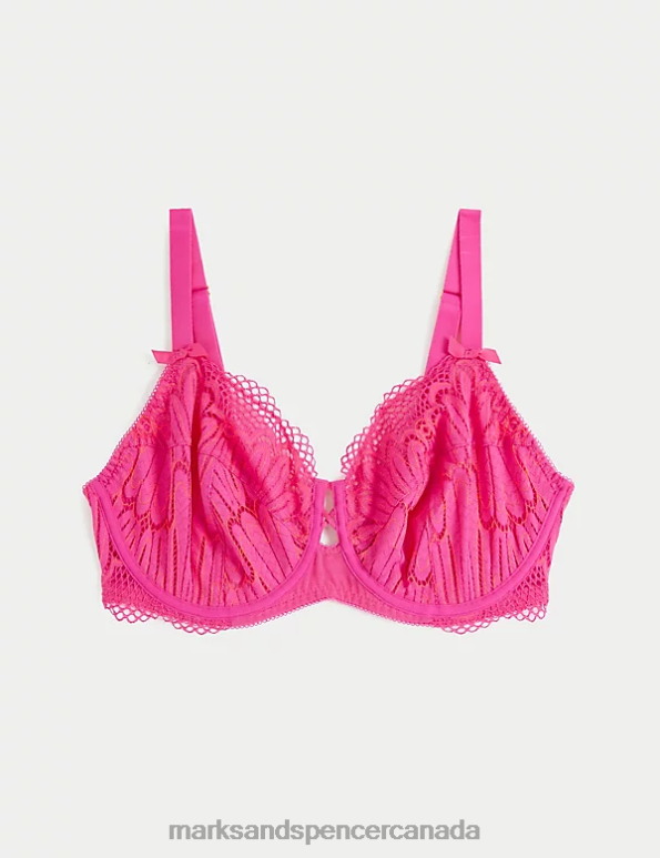 Marks and Spencer near me - Unisex Rose Pink Clothing Marks & Spencer Nova Lace Wired Full Cup Bra 20VTD4526