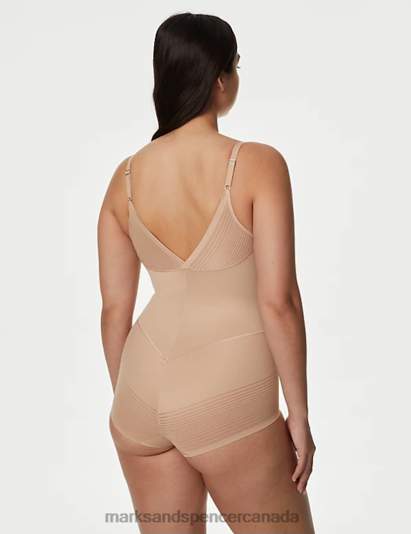Marks and Spencer Canada - Unisex Rose Quartz Clothing Marks & Spencer Body Define Firm Control Wear Your Own Bra Bodysuit 20VTD4573