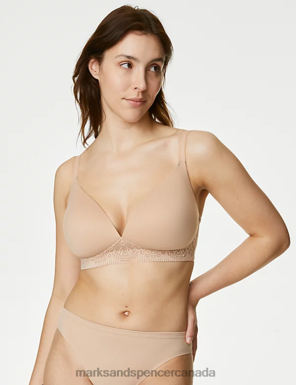 Marks and Spencer near me - Unisex Rose Quartz Clothing Marks & Spencer Body Soft Non Wired Plunge Bra 20VTD3726