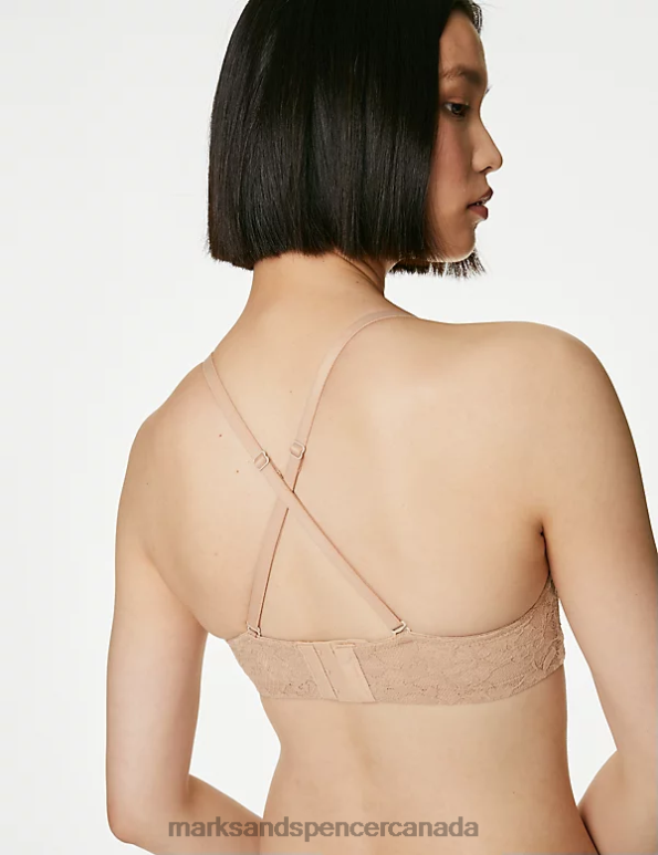 Marks and Spencer Canada - Unisex Rose Quartz Clothing Marks & Spencer Lace Wired Bandeau Bra 20VTD4189