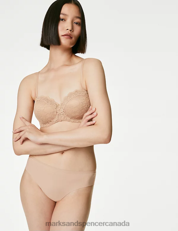 Marks and Spencer Canada - Unisex Rose Quartz Clothing Marks & Spencer Lace Wired Bandeau Bra 20VTD4189