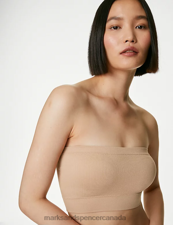 Marks and Spencer near me - Unisex Rose Quartz Clothing Marks & Spencer Seamless Non Wired Bandeau Bra 20VTD3858