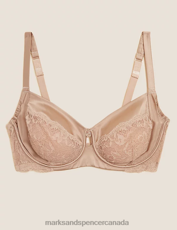 Marks and Spencer sale - Unisex Rose Quartz Clothing Marks & Spencer Silk & Lace Wired Balcony Bra 20VTD4806