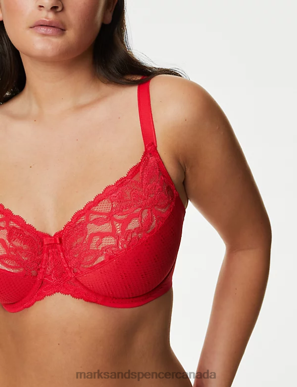Marks and Spencer near me - Unisex Scarlet Clothing Marks & Spencer Wild Blooms Minimiser Full Cup Bra 20VTD4030