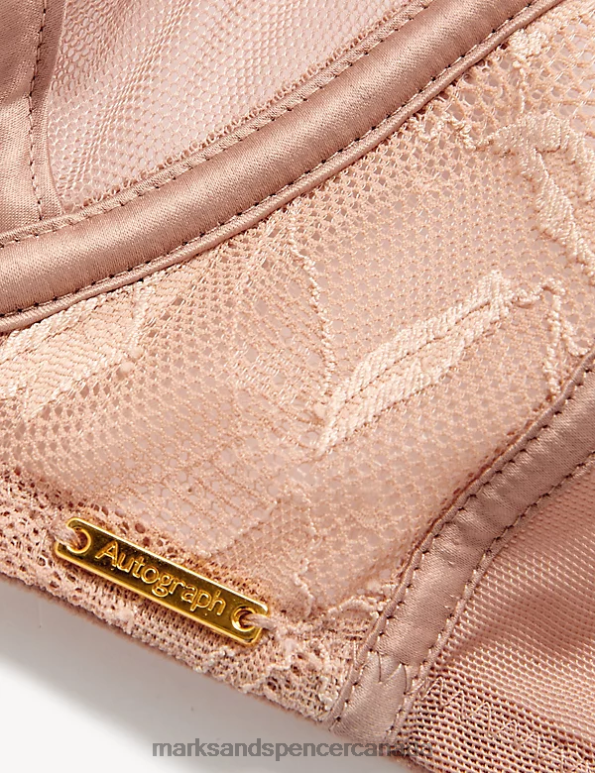 Marks and Spencer Canada - Unisex Soft Peach Clothing Marks & Spencer Lexington Lace & Mesh Wired Full Cup Bra 20VTD4320