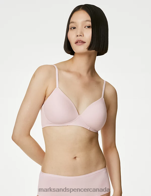 Unisex Soft Pink Clothing Marks & Spencer 3pk Non Wired T-Shirt Bras 20VTD3974 - Marks and Spencer outlet