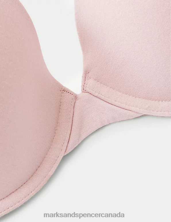 Unisex Soft Pink Clothing Marks & Spencer 3pk Wired Plunge T-Shirt Bras 20VTD4116 - Marks and Spencer outlet